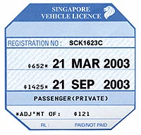 A sample of an unstamped road tax disc