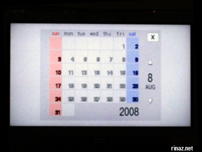 Calendar Function in Sony Camera