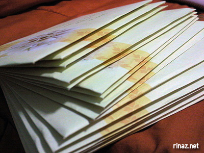 A stack of invitations